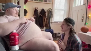 Piggy loves to eat while his nub gets suckled