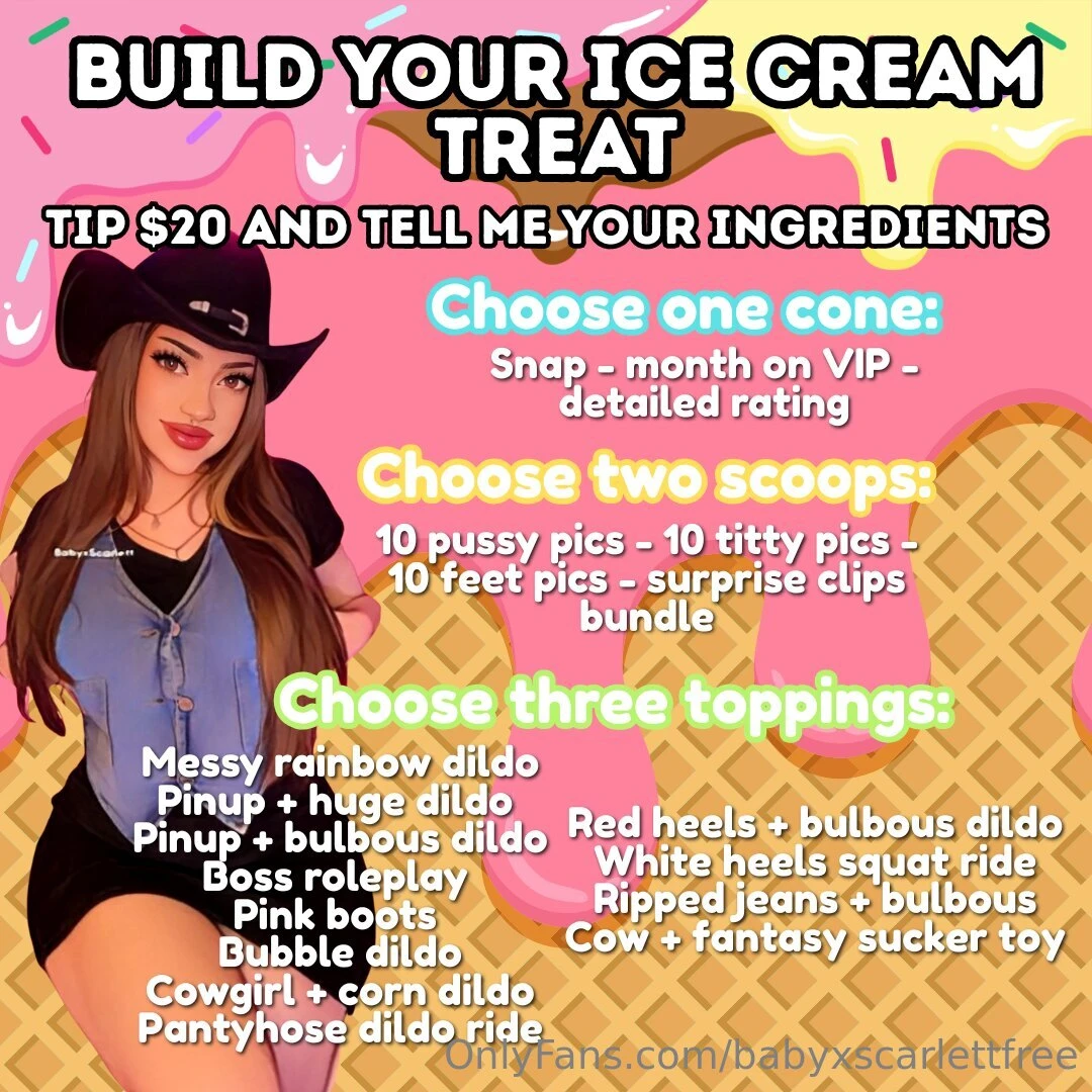 And build your own ice cream treat tip 20 and tell me your choices 