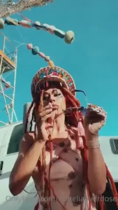 Adding that last accessory before hitting the playa