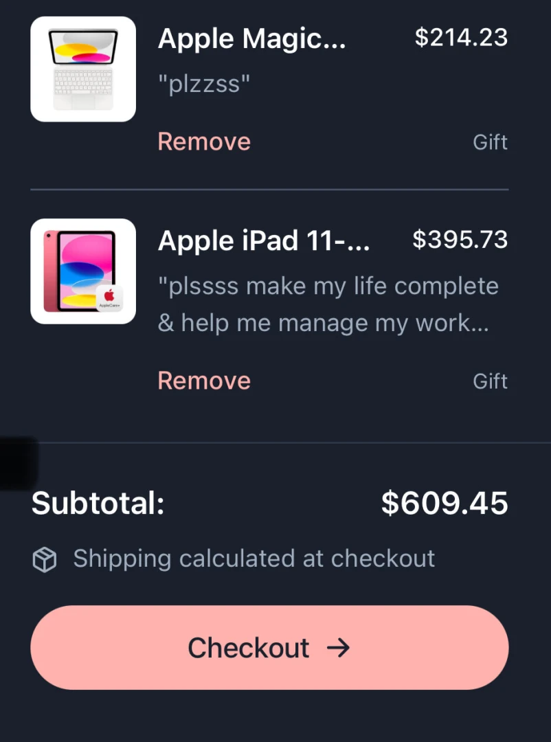 I have just two physical gifts on my throne wishlist crowdfund options part 1 