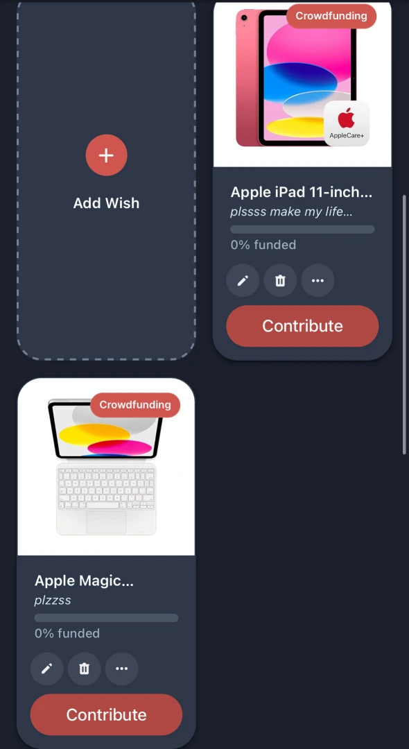 I have just two physical gifts on my throne wishlist crowdfund options 