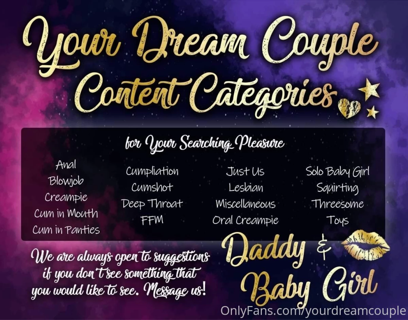 yourdreamcouple - Hi loves our content categories is up there are certain features of of 