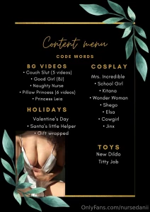 Here s a content menu for you sub to my vip page for this exclusive