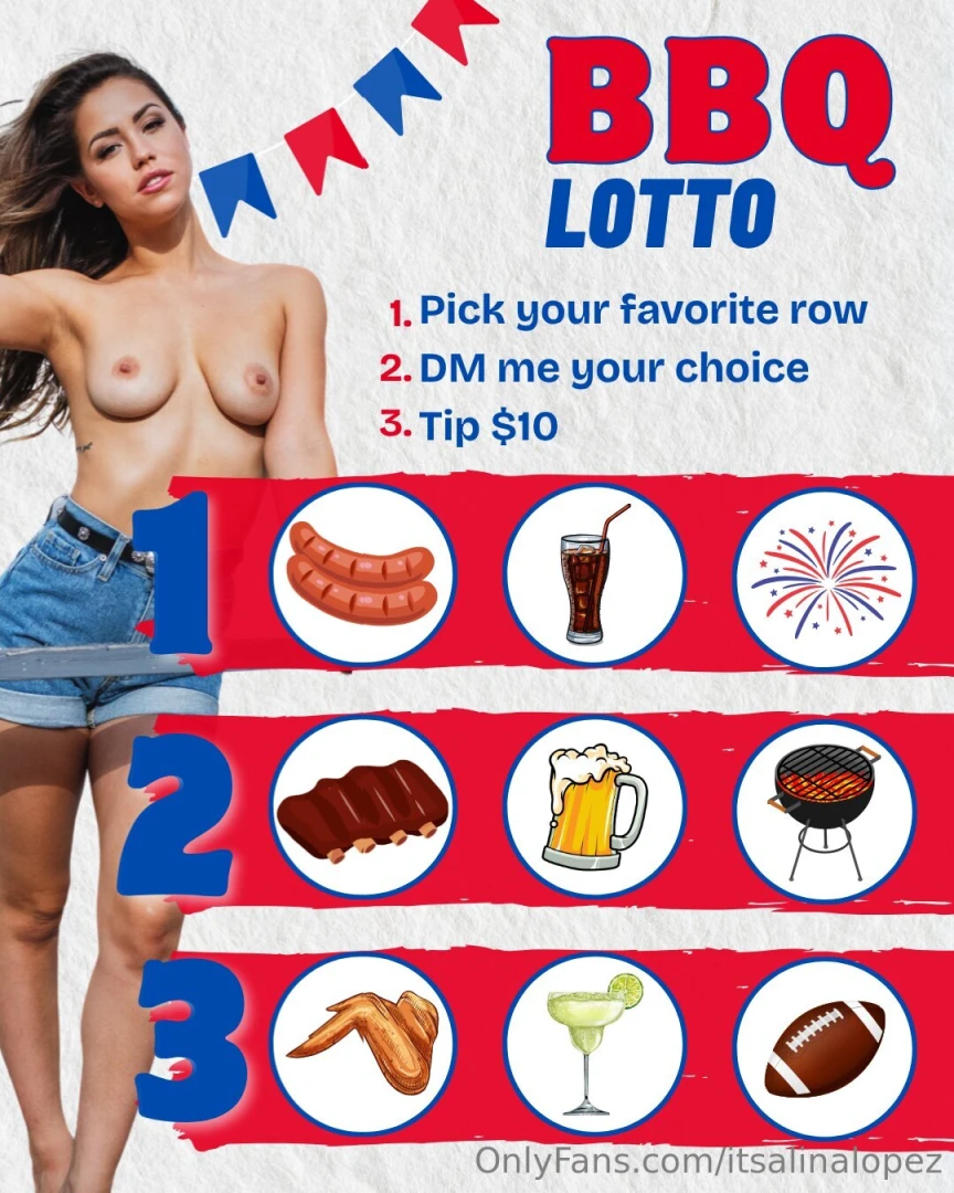 Prizes worth up to 50 and every row wins 4th of july is coming and i m 