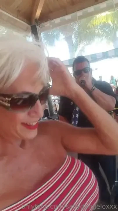 Up shaking my booty with the band still enjoying the music 