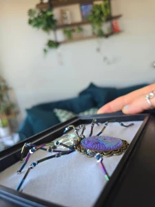 I made a bead embroidered spider go easy on me this is the first time part 1