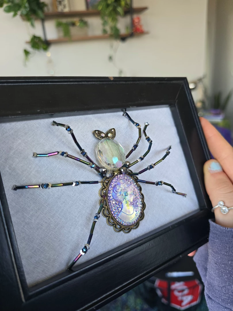 I made a bead embroidered spider go easy on me this is the first time part 2 