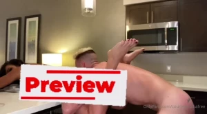 From the kitchen to the bedroom daddy was looking for a snack in the
