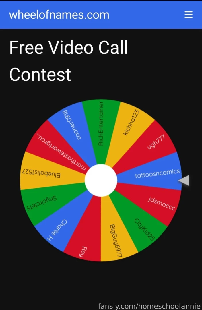 I will be creating a video where i spin the wheel to select the winner 