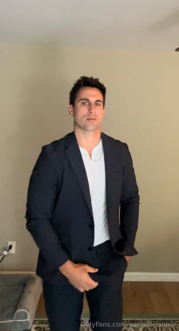 Watch me cum hard in my business suit i get horny after long boring 