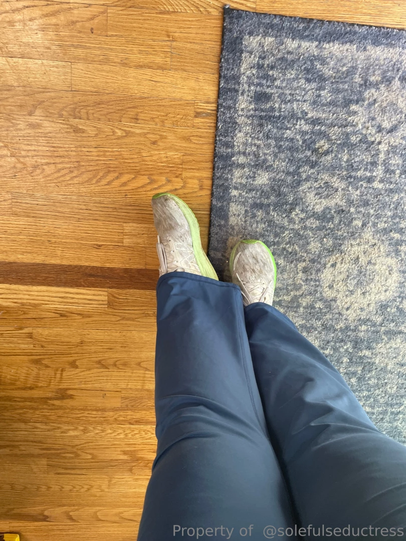 Ready to go for a walk but these shoes have seen some dirt 