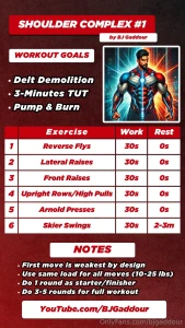 Superhero shoulders complex video demo workout chart provided enjoy part 1