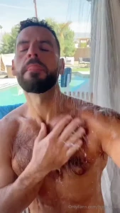Super wet amp soapy outdoor shower scene see everything in this 2