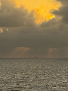 In the first pic there s a boat in the distance and in the second one