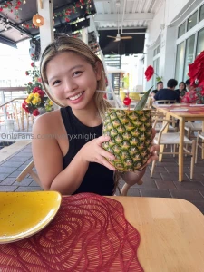 Wanna taste my pineapple juicy sweet and a little messy