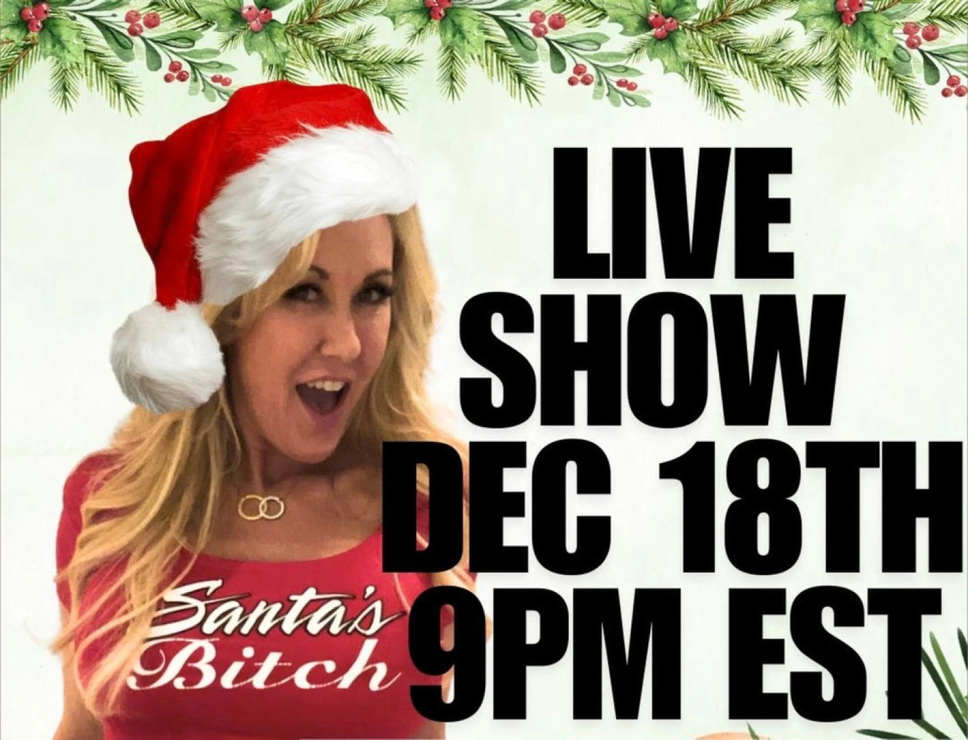 Join me for my festive live show right here december 18th 6pm pst 9pm 