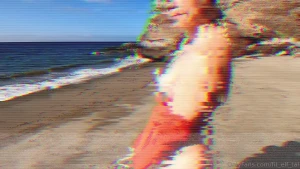 Stripping off my shirt on our private beach on our secluded island is