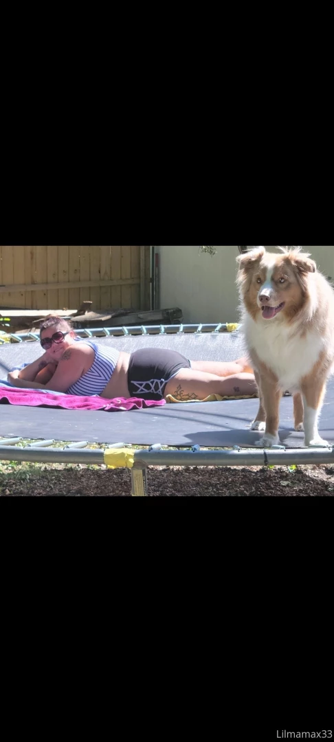 Tanning and of course my pup has to join 
