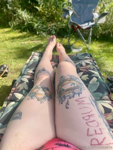 Enjoying the last of the hot sunny days really needing a pedicure