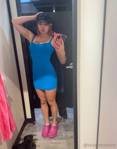Trying clothes on at the store