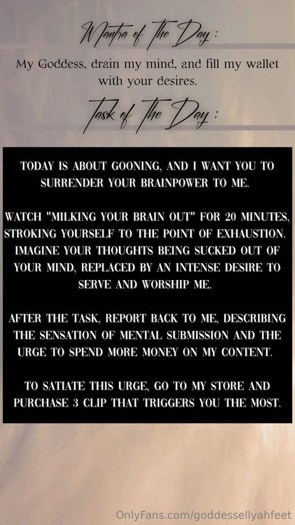 Here s an example of a task amp mantra for subs who don t yet realize 