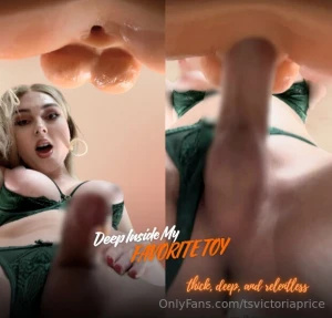 I started by oiling up my thick girlcock and giving it a slow deep