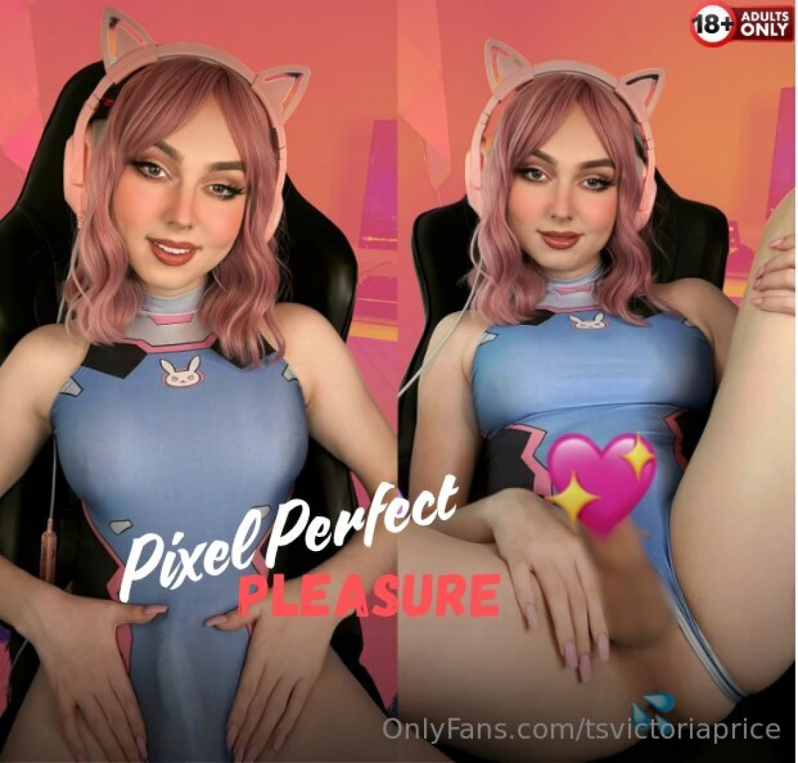 I m all dressed up in my d va cosplay pink kitty headset on legs 