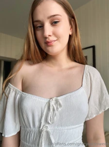 White dress bare shoulders and a secret i m not telling yet