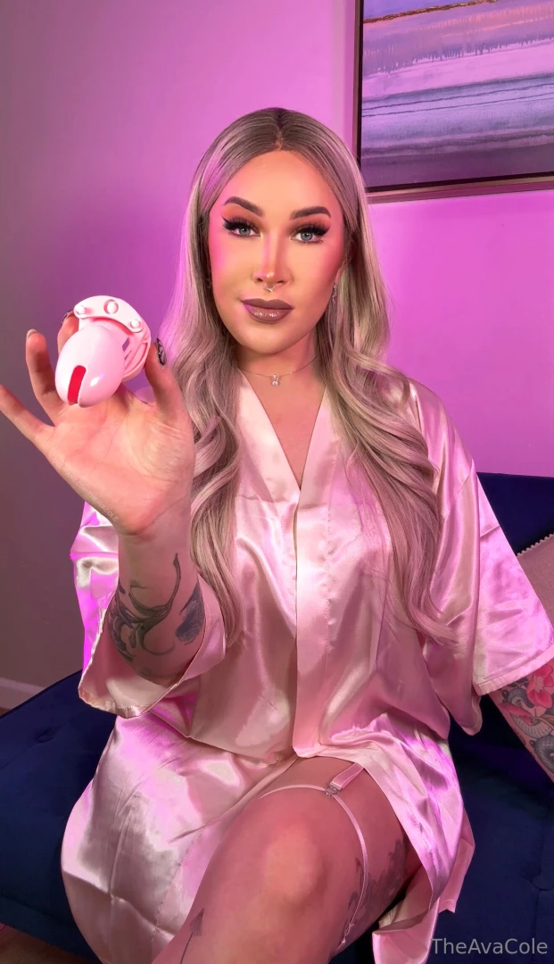 I think your cock would look so good in this little pink cage - don t 