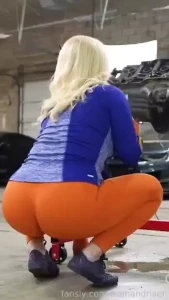 A fun asmr video with power tools featuring ass and camel toe lol here