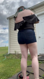 Looking like a busted can of biscuits in these tiny shorts but i am part 5