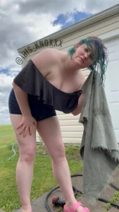 Looking like a busted can of biscuits in these tiny shorts but i am