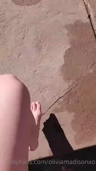 Wet soles leaving my soaking wet foot long prints in the hot sun 