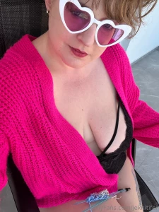 The normal thing to do on vacation is to knit on your balcony right