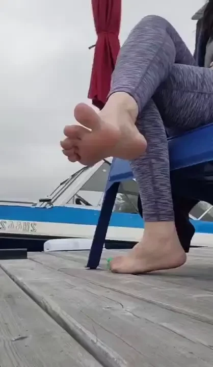 Just some cute and innocent teasing with my toes today relaxing on my 