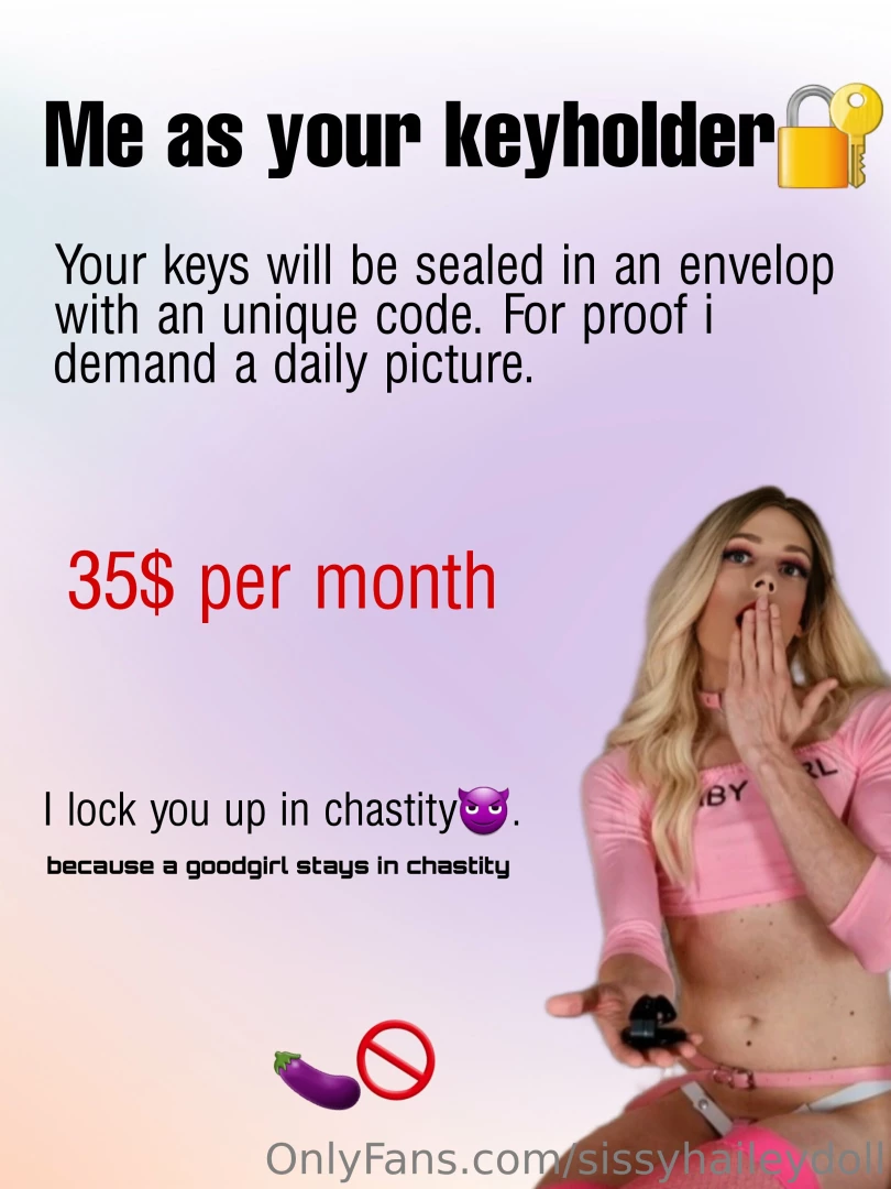 Keyholding let me seal that naughty clitty i know you re excited now 