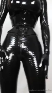 Double masking with rubberdoll into kigurumi and a ribbed bodysuit