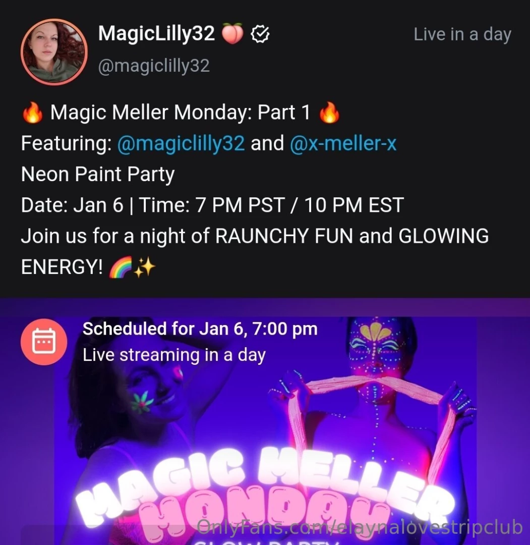 Join magiclilly32 and x-meller-x for their glow party this mon jan 6th 