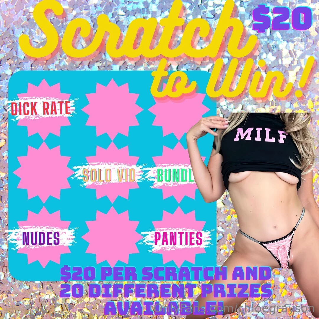 Chloe s scratch off game 20 to play and 20 different prizes to win 