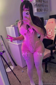 My boobies trying to squeeze into this suit 3