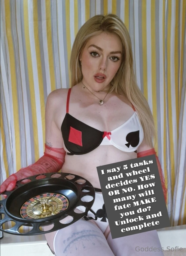 I have five tasks for you however the wheel decides whether you will 