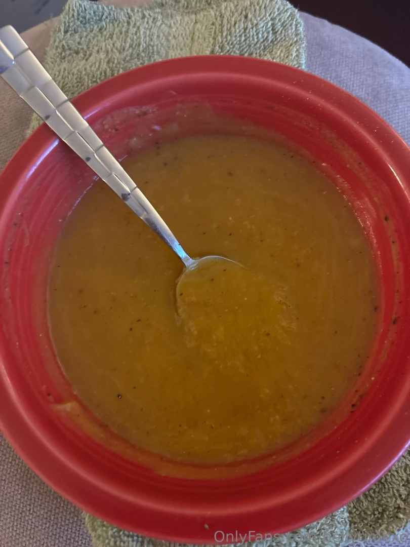 My first soup spicy makes me sweat soothing pumpkin ahhhhhh 