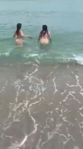 Having your own private beach just means more fun with your bestie