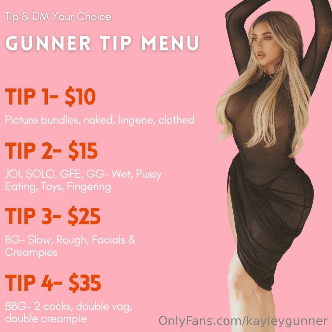 Gunner tip menu tip and tell me your choice i can t wait to show you 