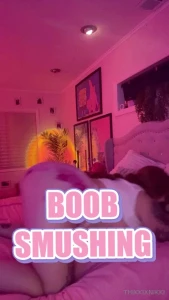 Just me rubbing my fat titties all over the bed side boob slipping out