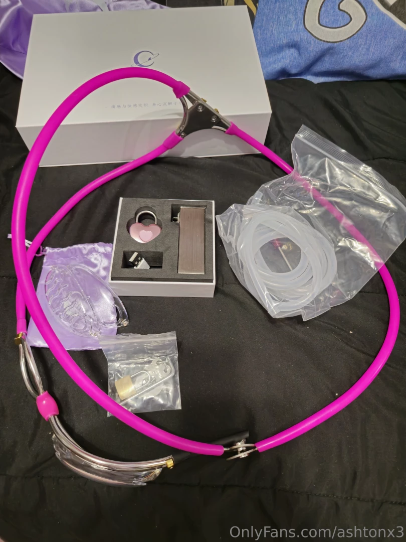 My new pink chastity belt arrived today fully adjusted to fit me just 