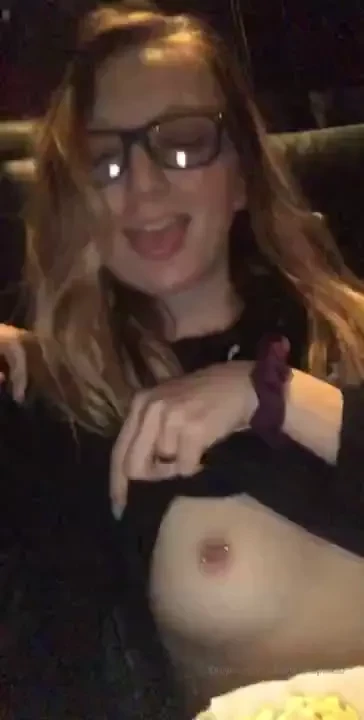 Flashing my pierced titties at the movie theater 