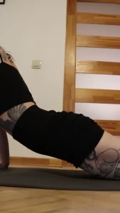 Morning stretching session with your favorite girl don t miss