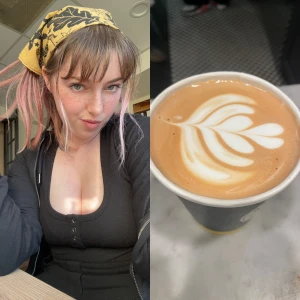 Sipping coffee and scrolling dms who s making me wet today