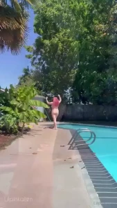 I rented a private pool and was slutty in it and around it help me pay